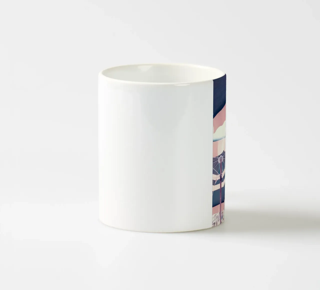 Positano Pink Beach Umbrella Coastal Summer View tazza in ceramica da GraceDigitalArtCo