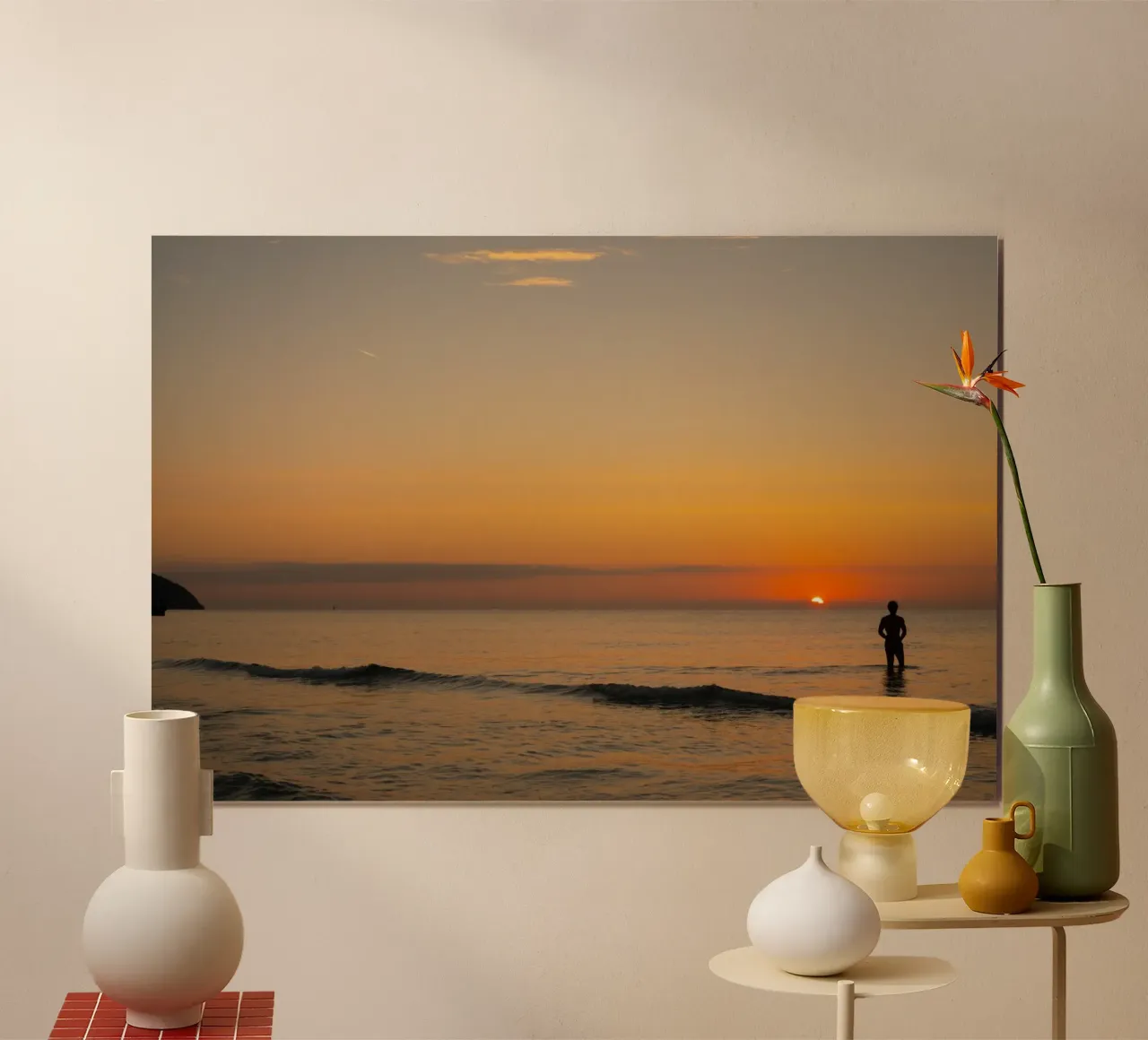 Quiet Steps in the Morning Light poster con telaio in plastica da lieblu