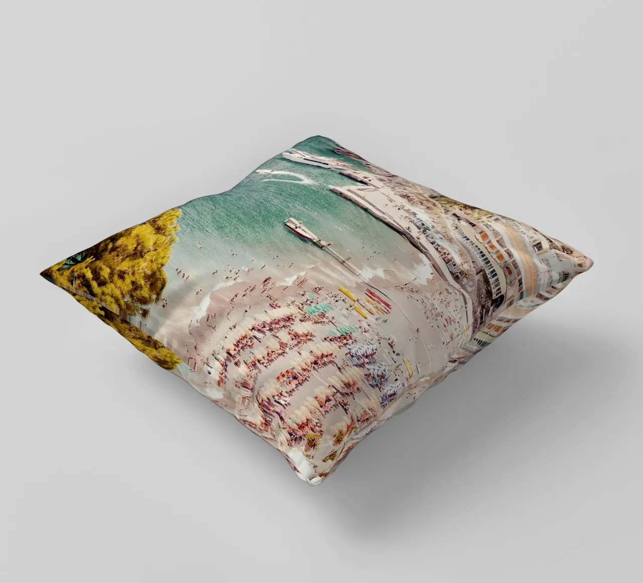 Positano Beach View - Summer coastal beach house art cuscino da GraceDigitalArtCo