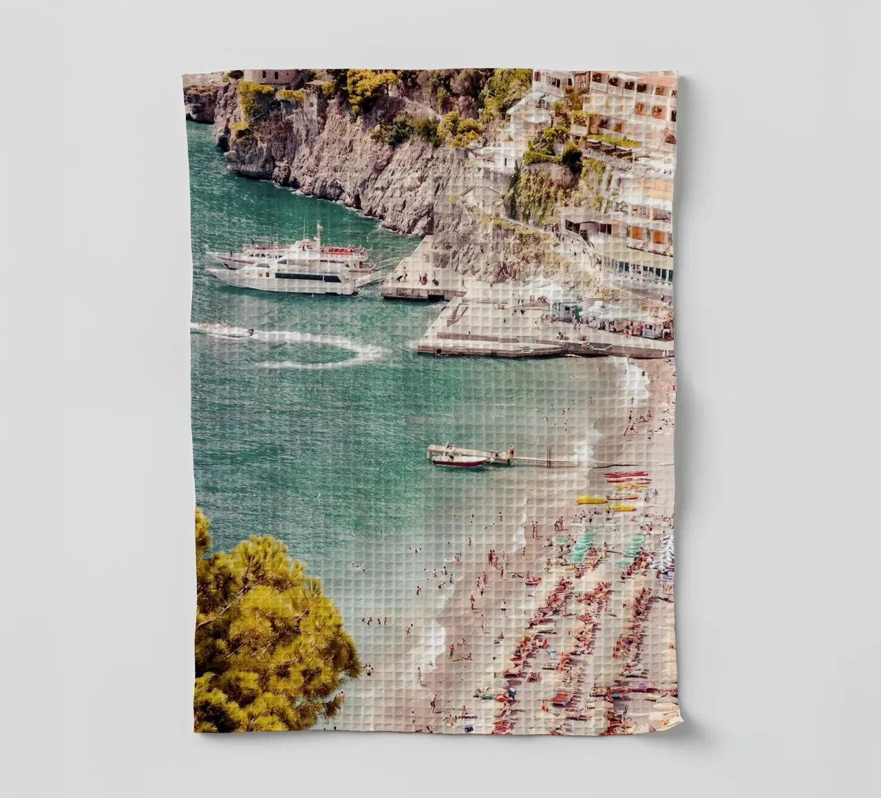 Positano Beach View - Summer coastal beach house art canovaccio da cucina da GraceDigitalArtCo