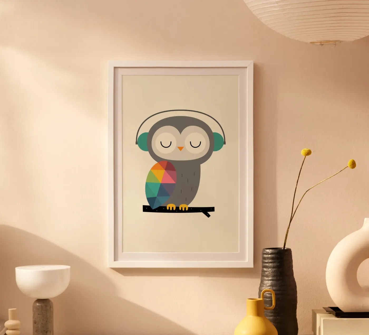 Eulenzeit Poster mit Aluminium Rahmen von Andy Westface