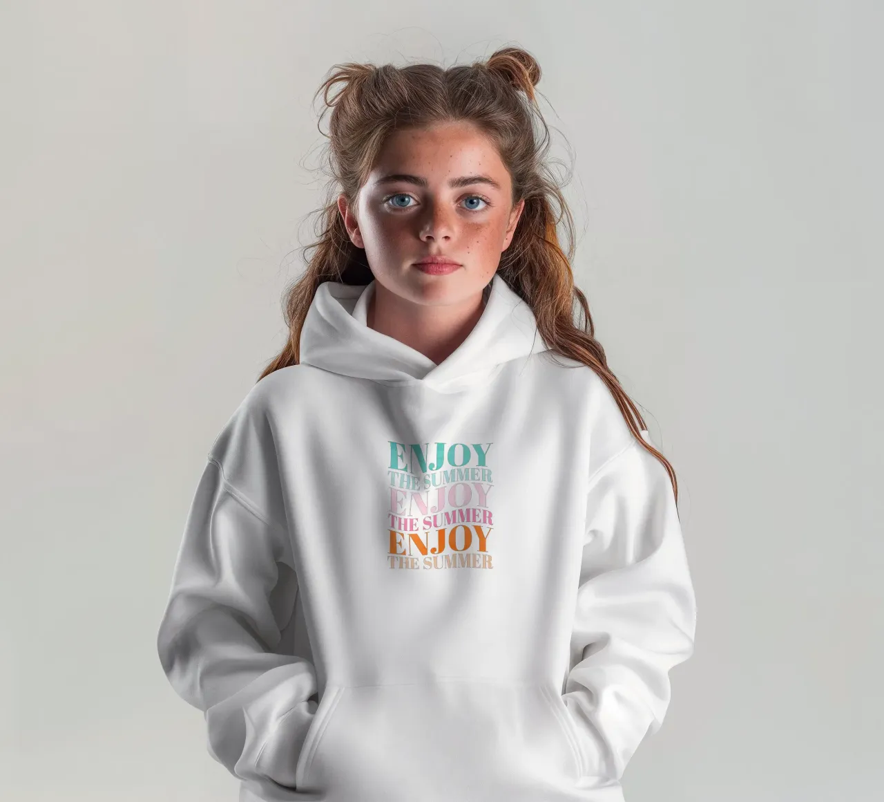 Enjoy the Summer.  Beautiful Type Design to Relax felpa bambino con cappuccio da CalliLetters