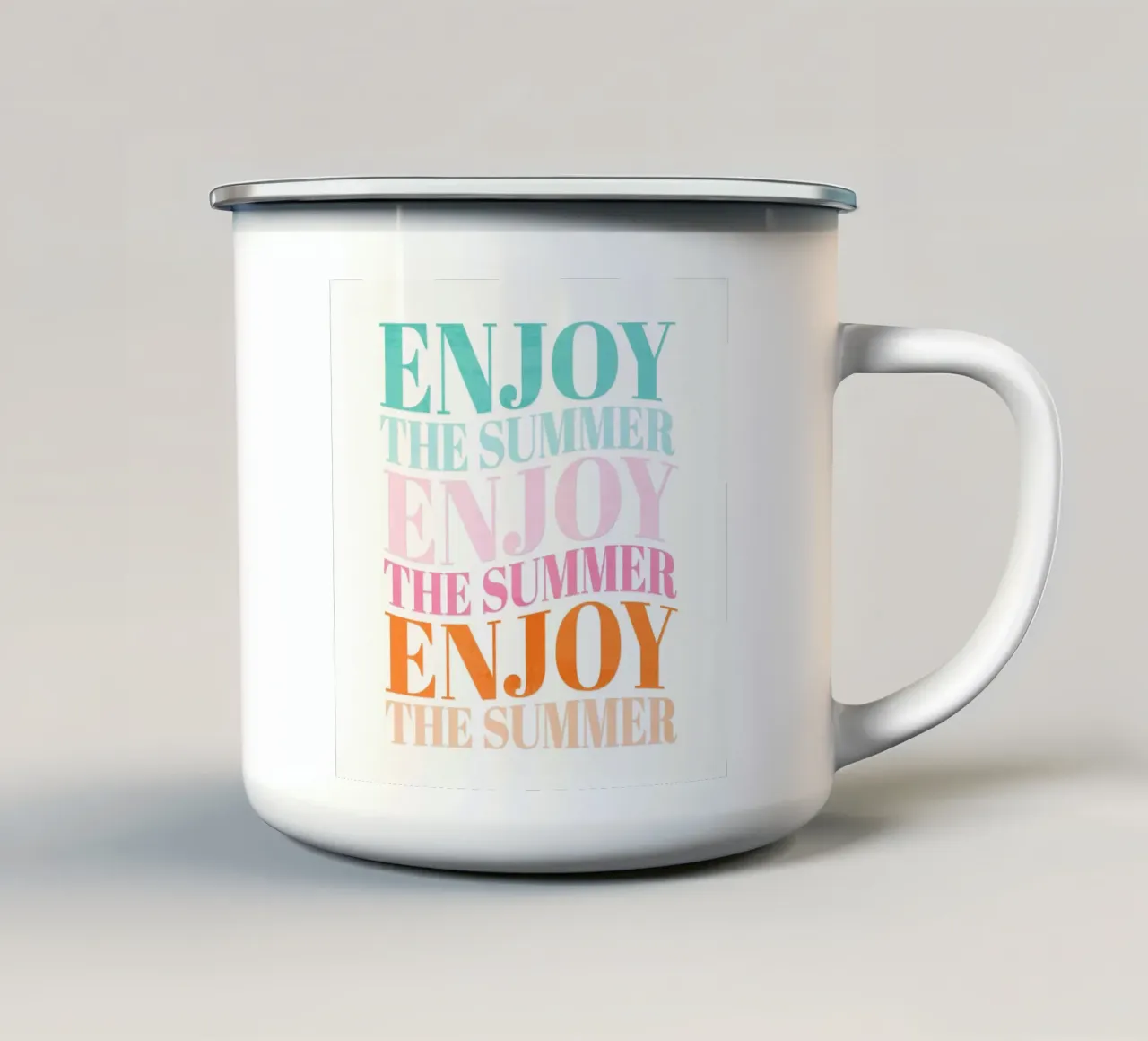 Enjoy the Summer.  Beautiful Type Design to Relax tazza in smalto da CalliLetters