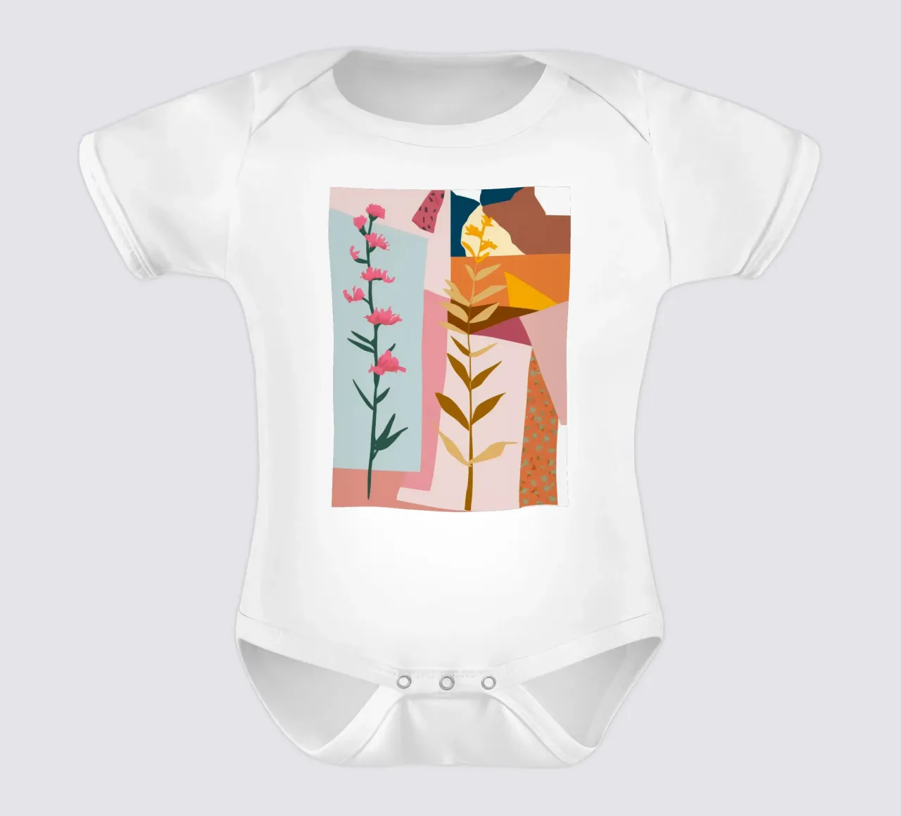 Mano geometrica floreale body neonato maniche corte da Lumie Layers