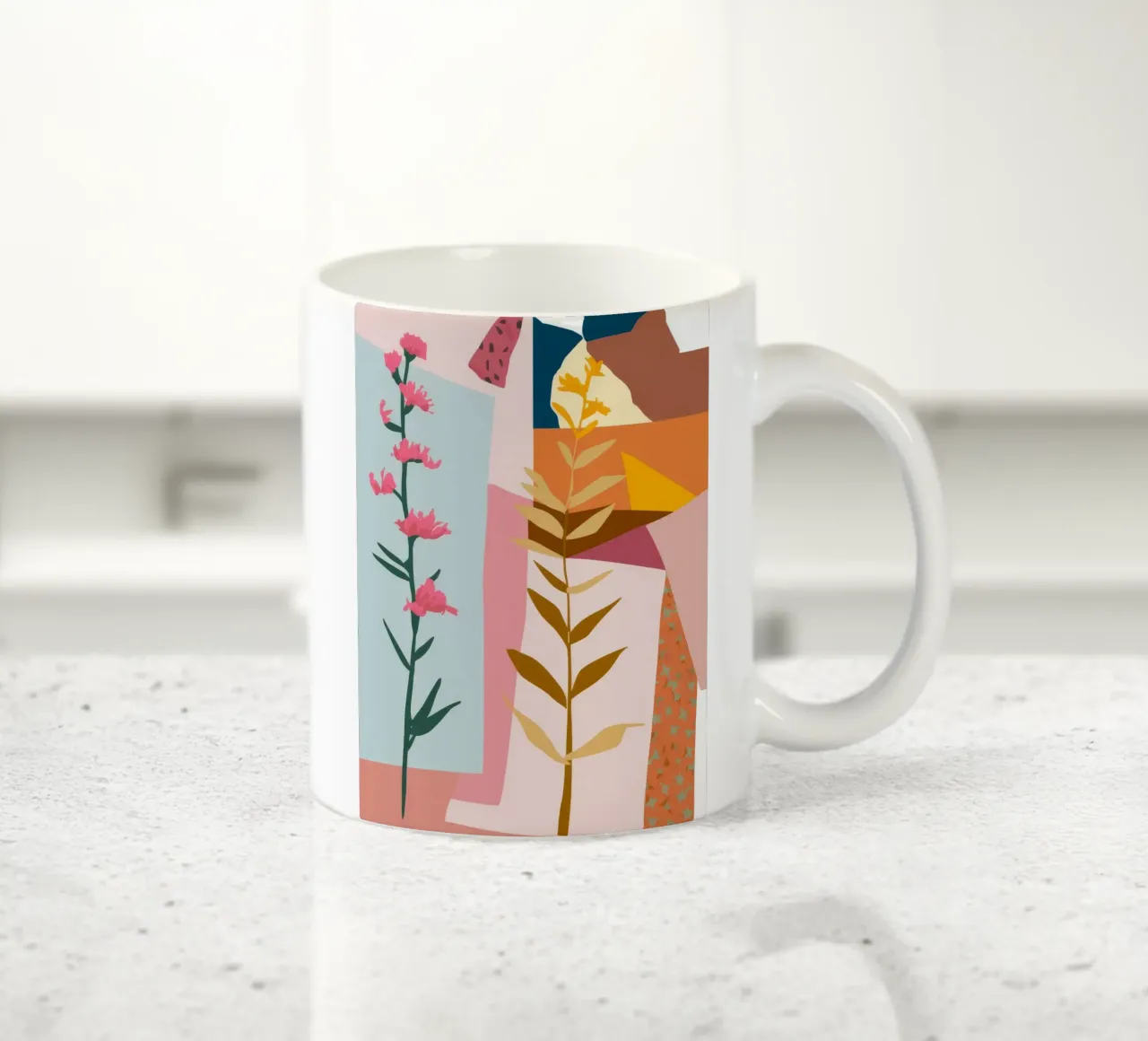Mano geometrica floreale tazza in ceramica da Lumie Layers