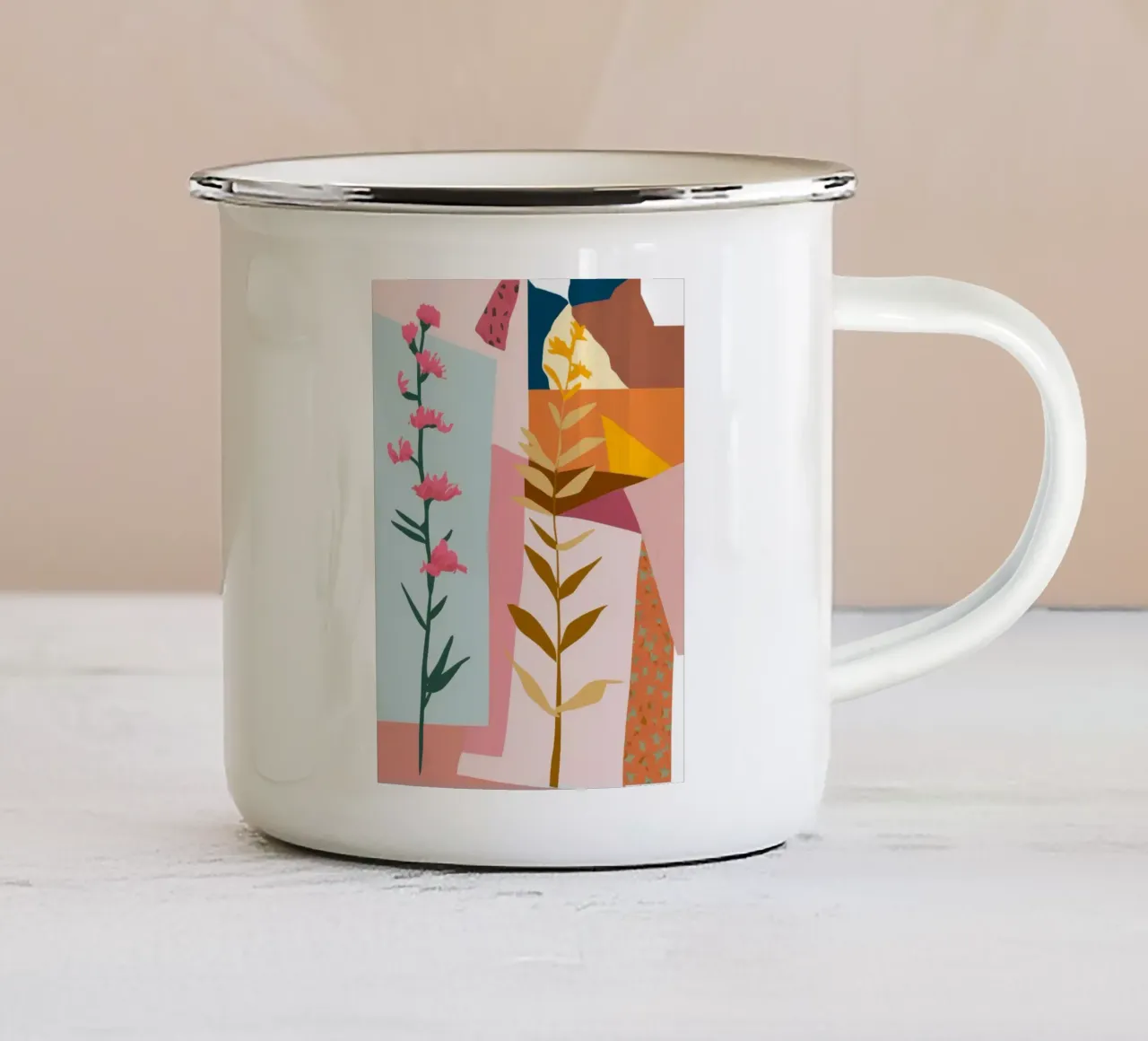 Mano geometrica floreale tazza in smalto da Lumie Layers