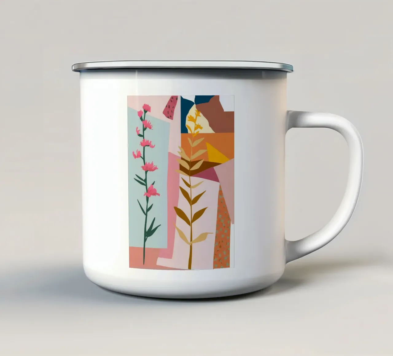 Mano geometrica floreale tazza in smalto da Lumie Layers
