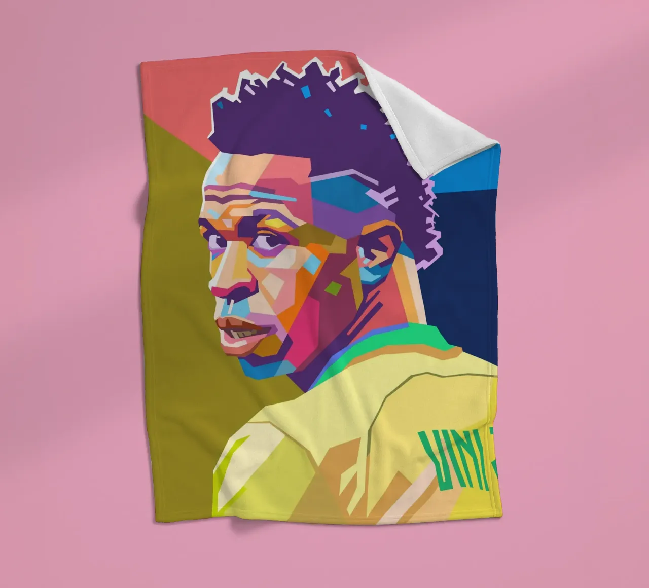 Vinicius Junior Pop-Art-Porträt Fleecedecke von Hantamrata