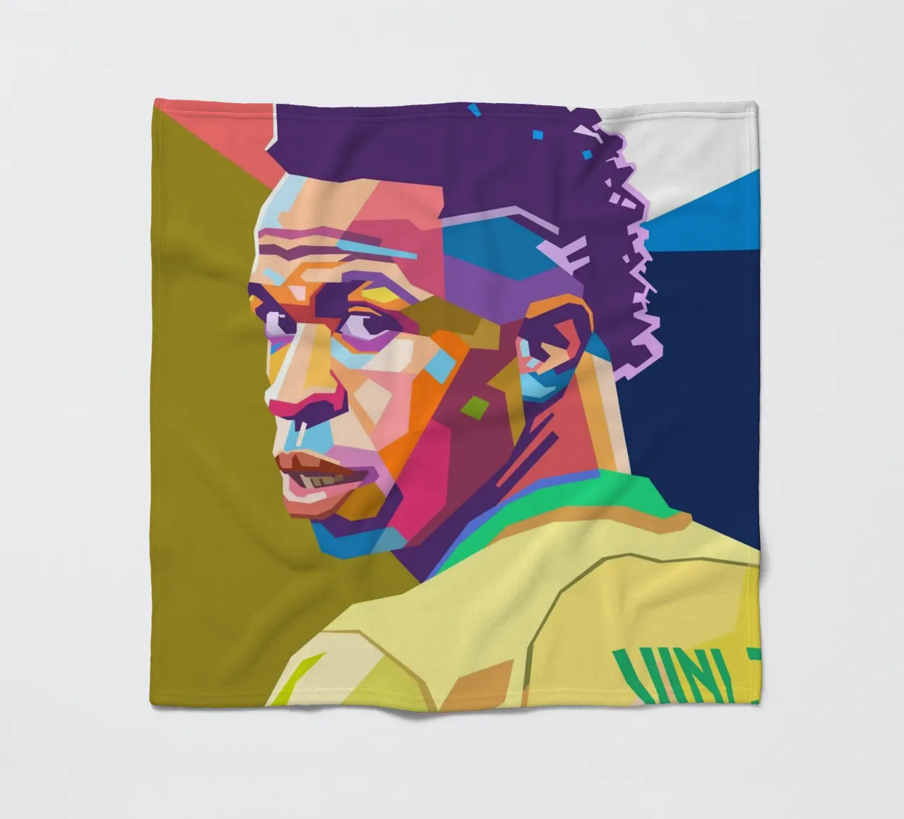 Vinicius Junior Pop-Art-Porträt Fleecedecke von Hantamrata