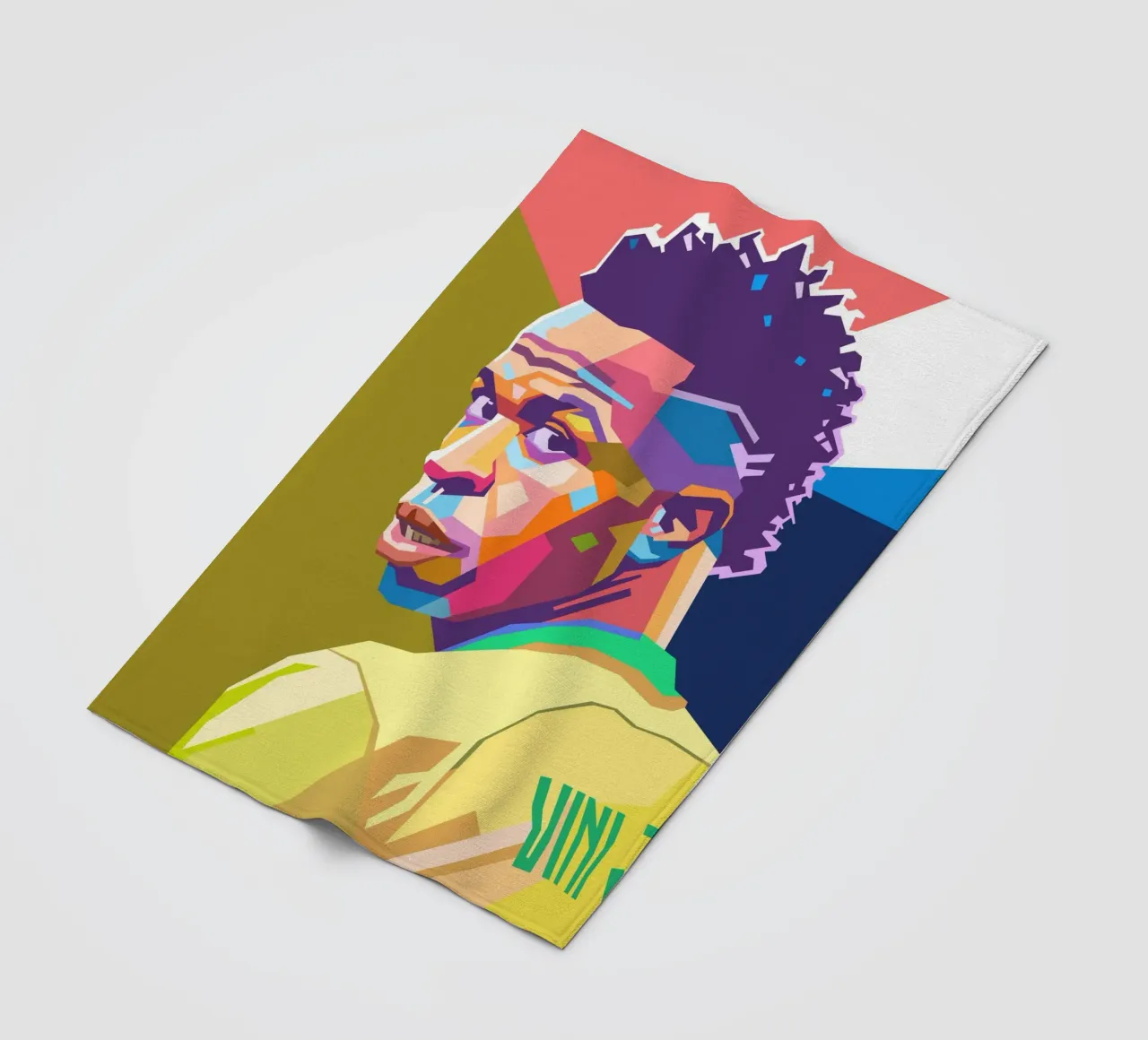 Vinicius Junior Pop-Art-Porträt Fleecedecke von Hantamrata