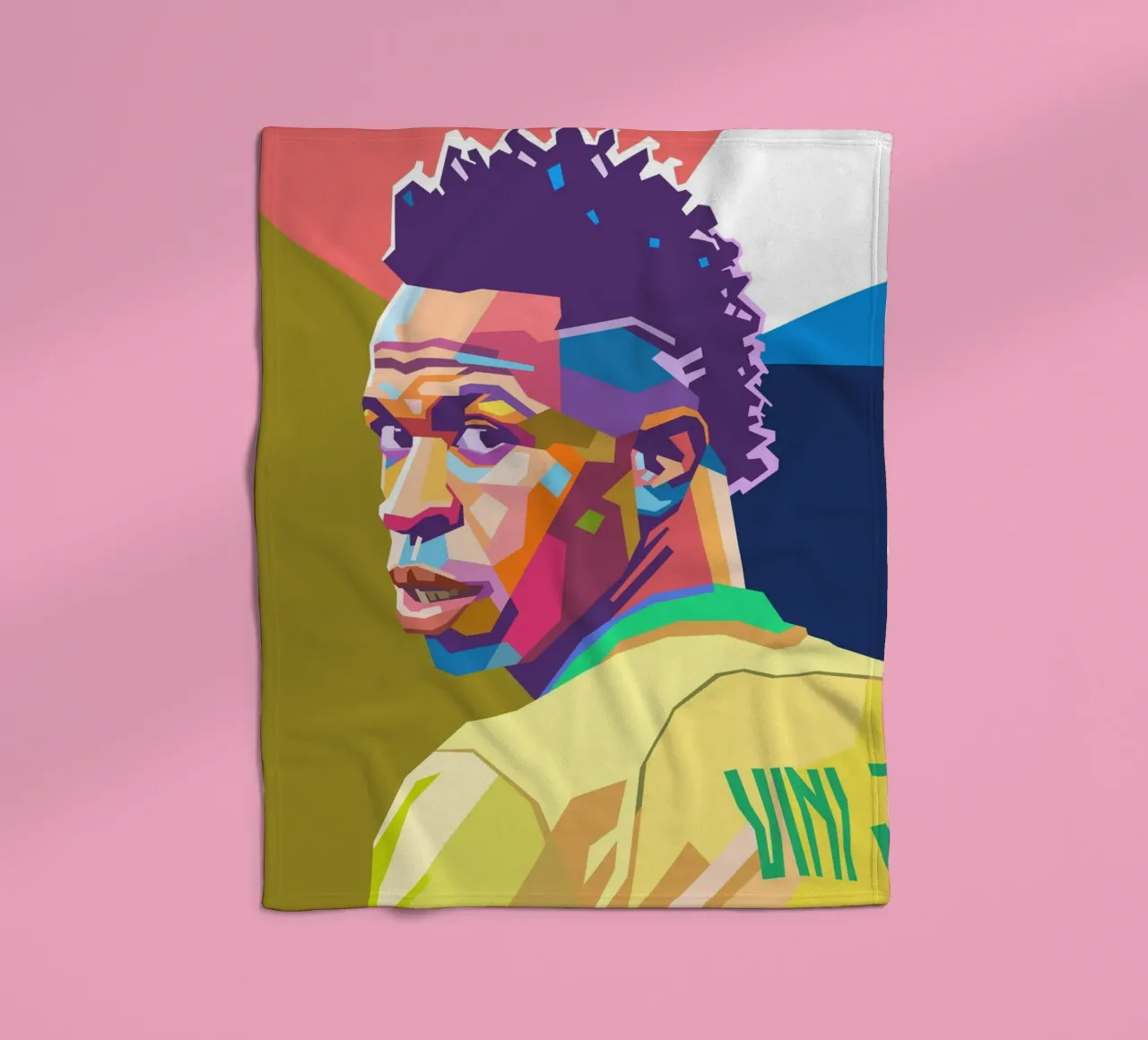 Vinicius Junior Pop-Art-Porträt Fleecedecke von Hantamrata