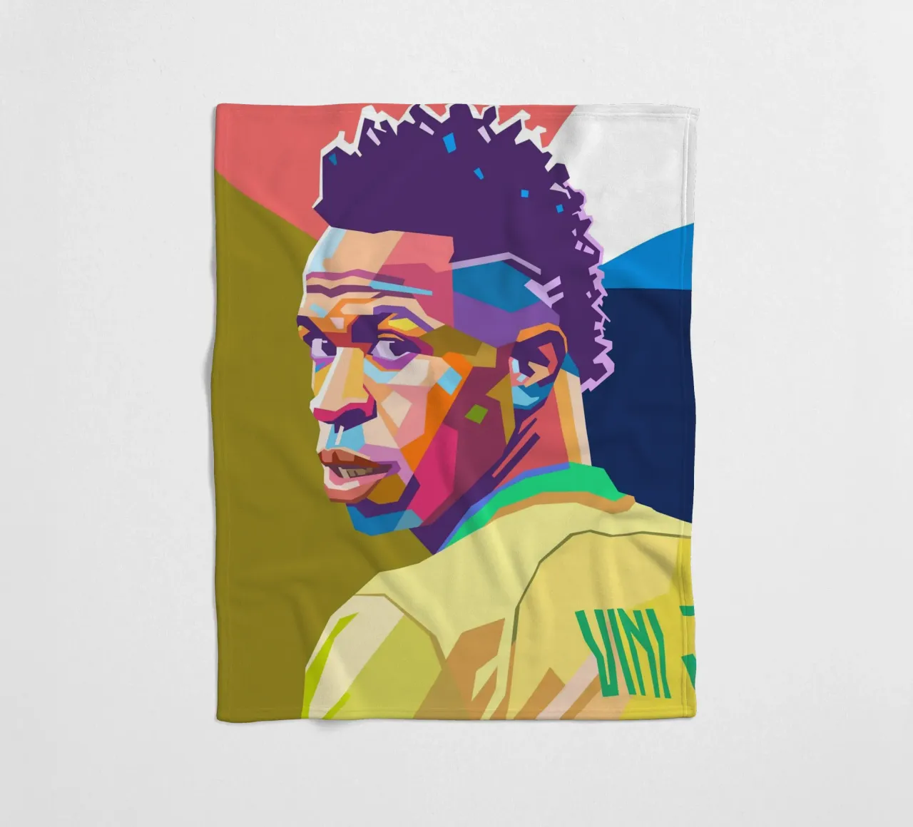 Vinicius Junior Pop-Art-Porträt Fleecedecke von Hantamrata