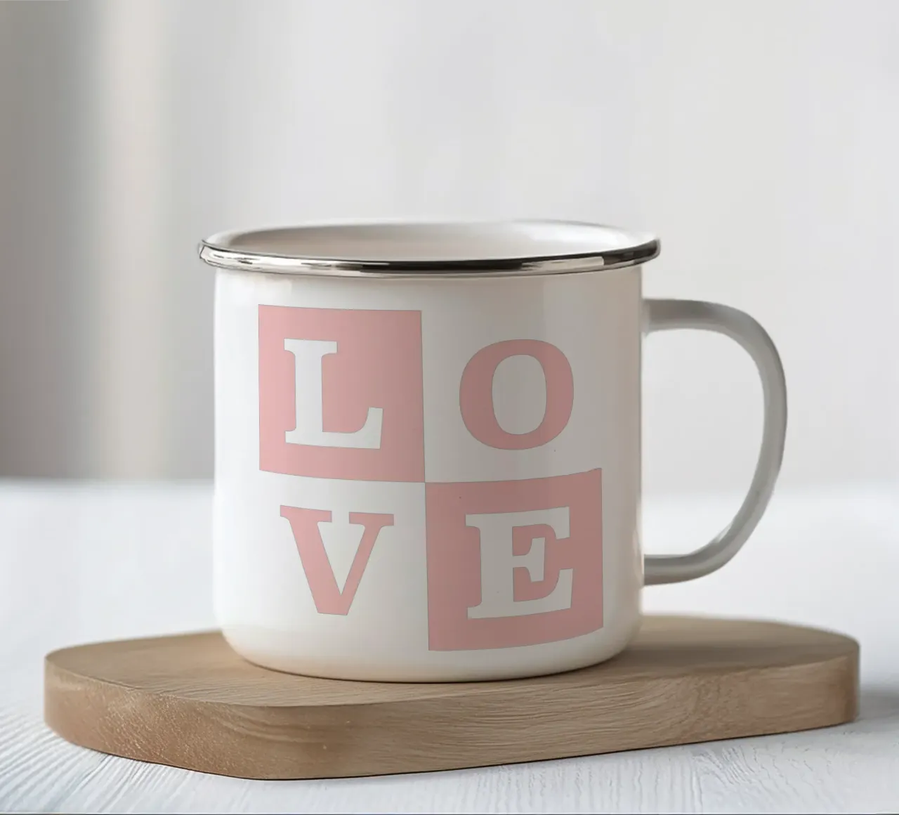 Love Quadrate tazza in smalto da RB-Quotes