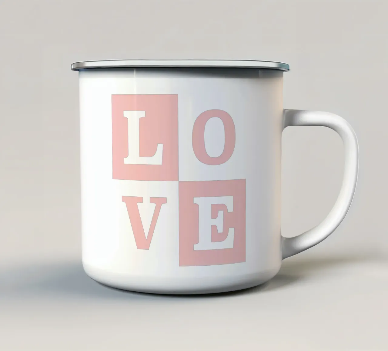 Love Quadrate tazza in smalto da RB-Quotes