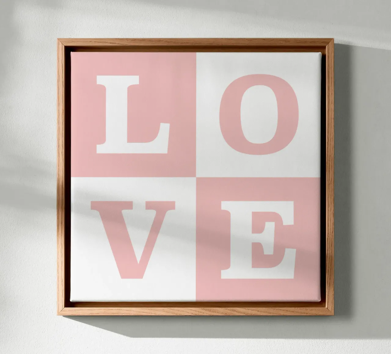 Love Quadrate tela con Cornice a cassetta da RB-Quotes