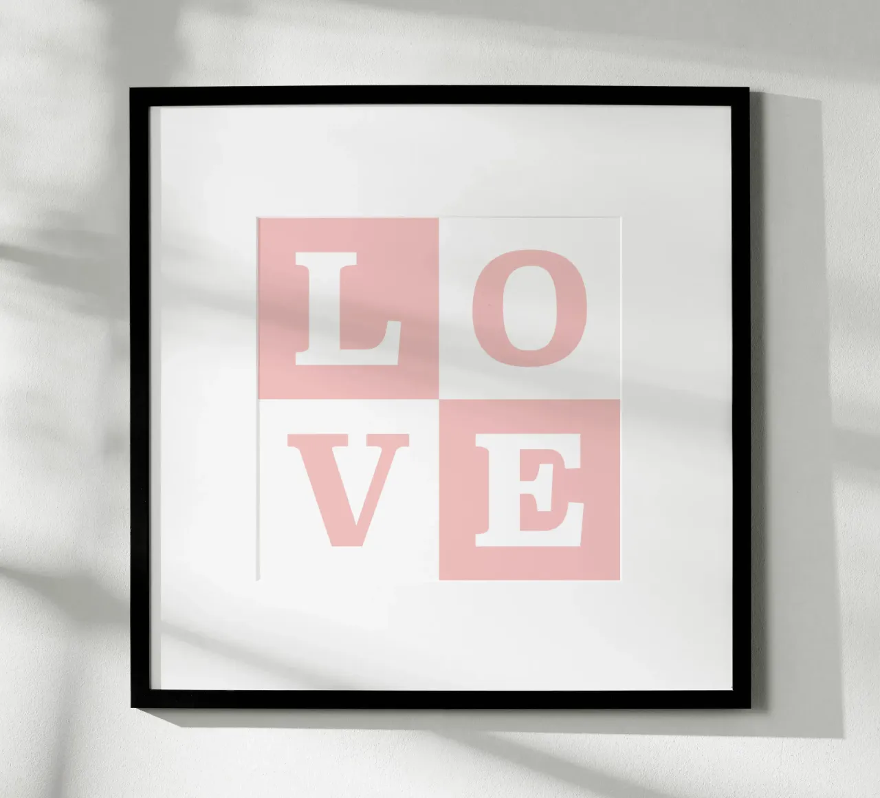 Love Quadrate poster con telaio in legno da RB-Quotes