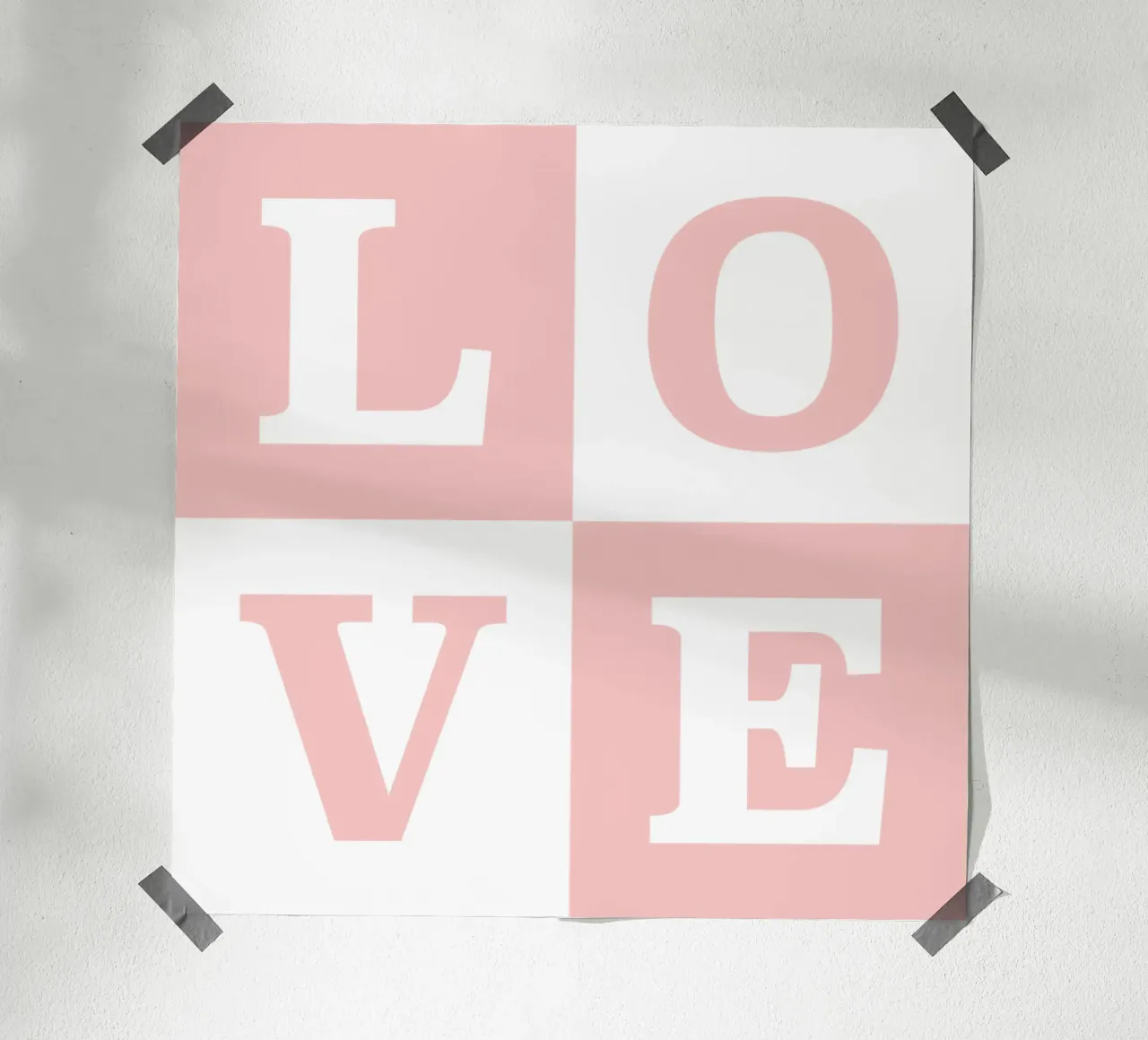 Love Quadrate poster con telaio in legno da RB-Quotes