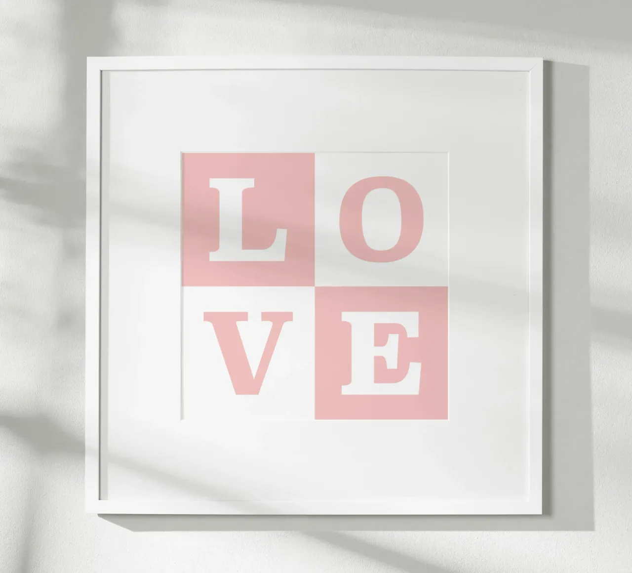 Love Quadrate poster con telaio in legno da RB-Quotes