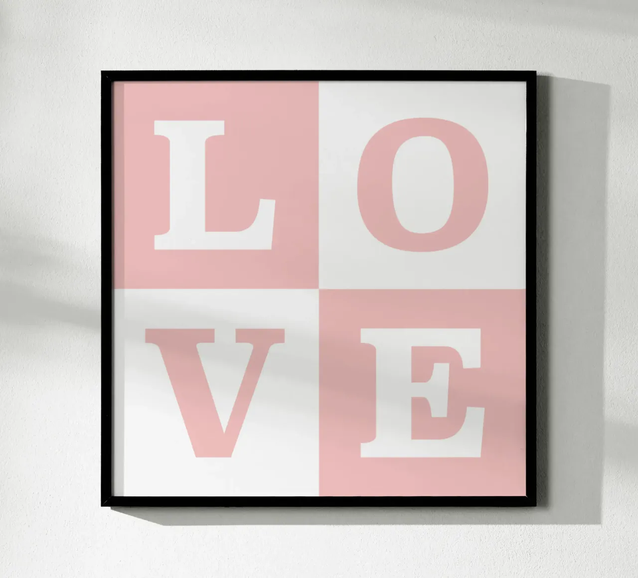 Love Quadrate poster con telaio in legno da RB-Quotes