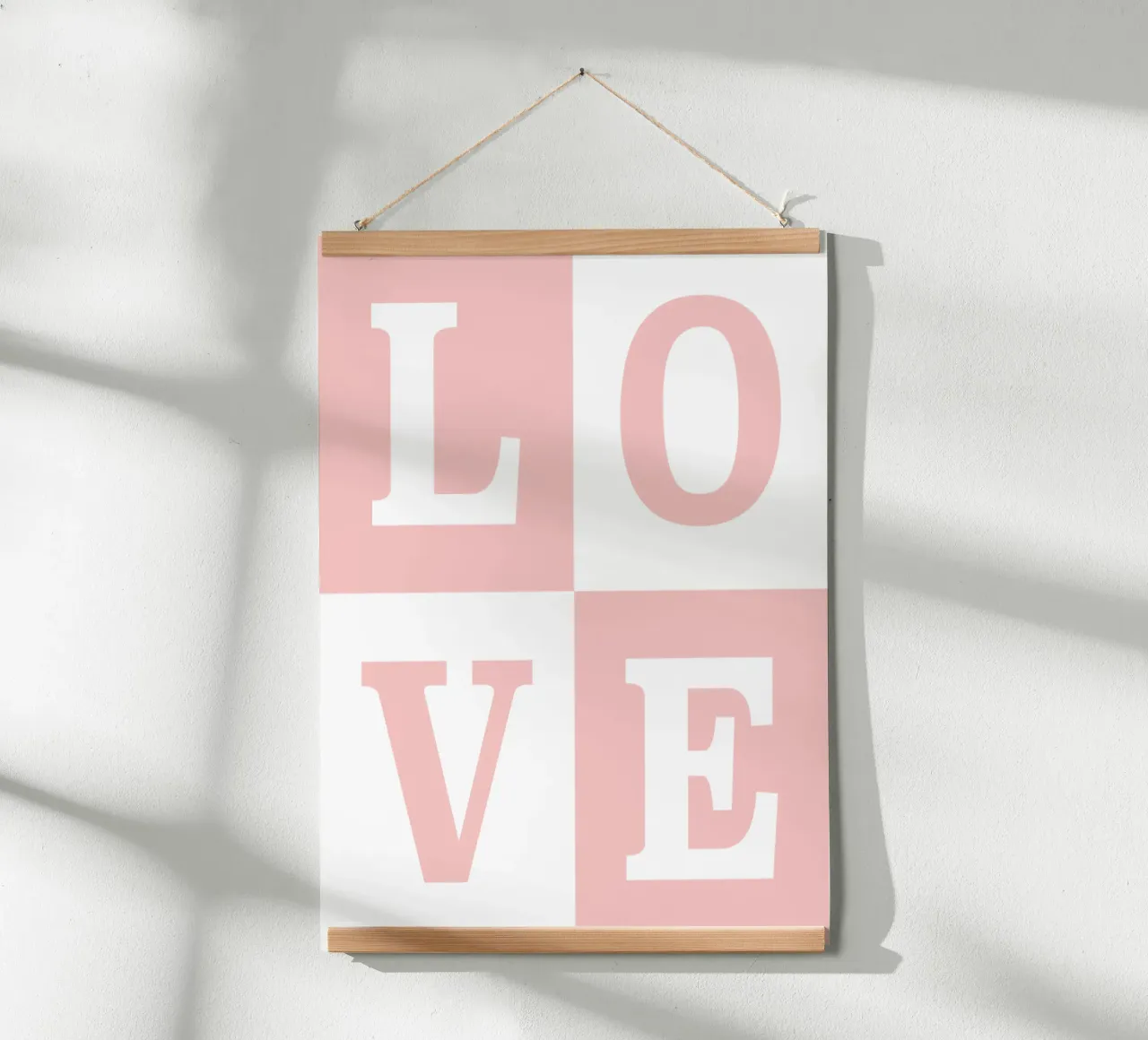 Love Quadrate poster con telaio in legno da RB-Quotes
