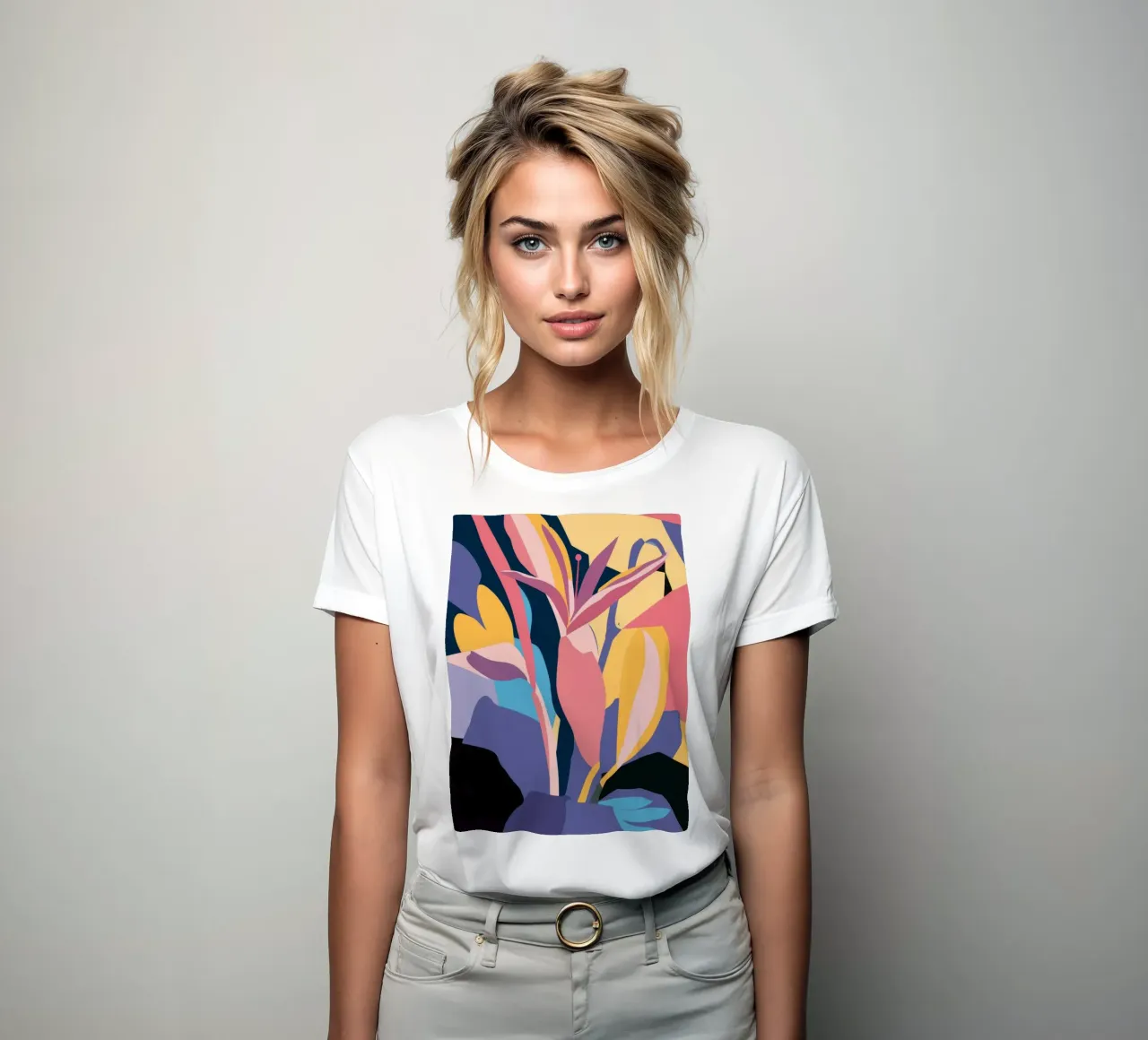 Vibrant Leaf Abstract Frauen T-Shirt von Lumie Layers