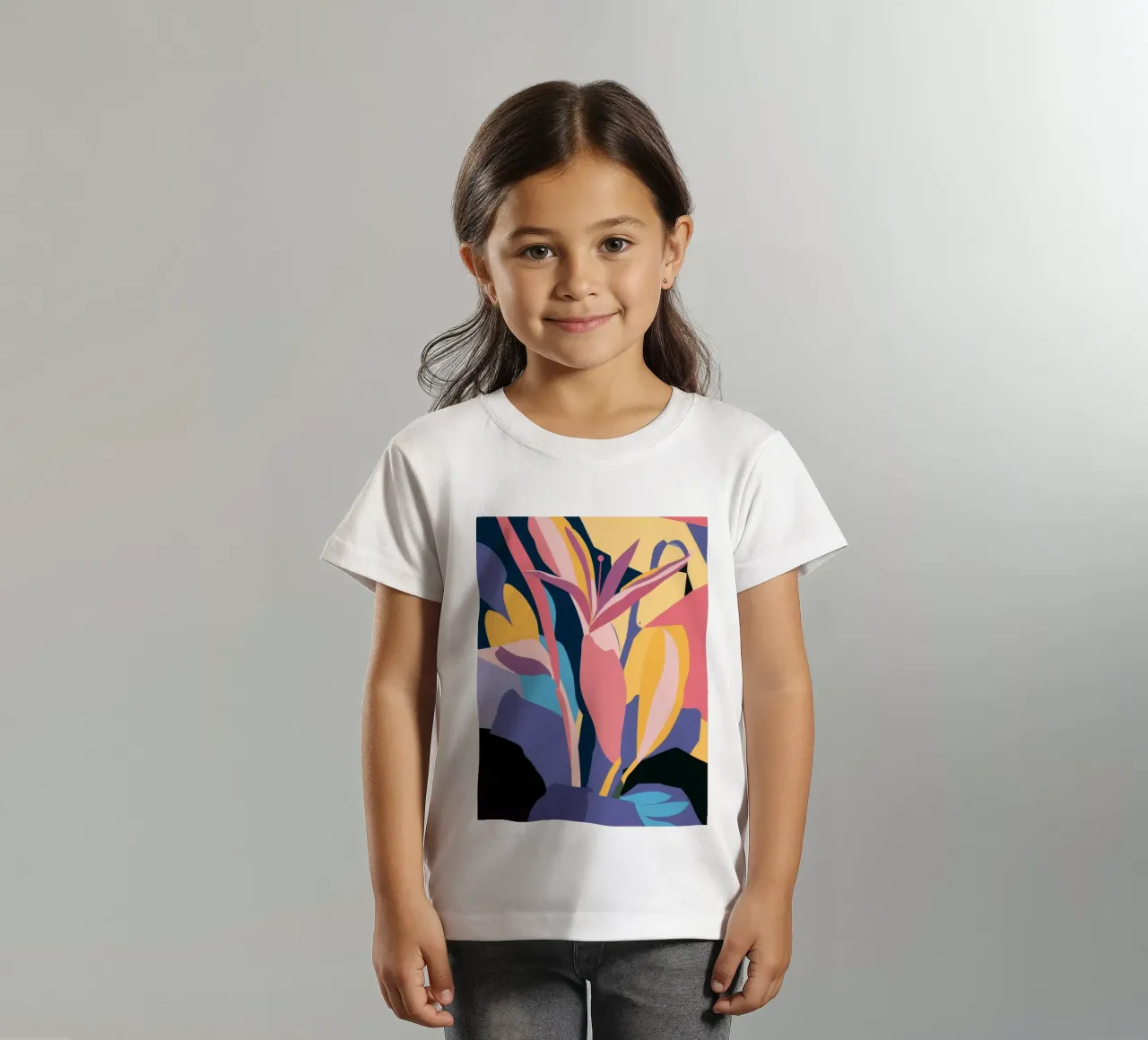 Vibrant Leaf Abstract kids t-shirt by Lumie Layers