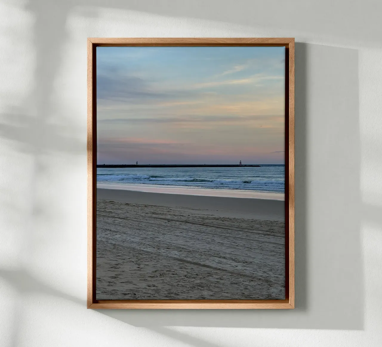 Zonsondergang op Praia da Rocha, Portimao - Portugal canvas met Baklijst van byrieneke