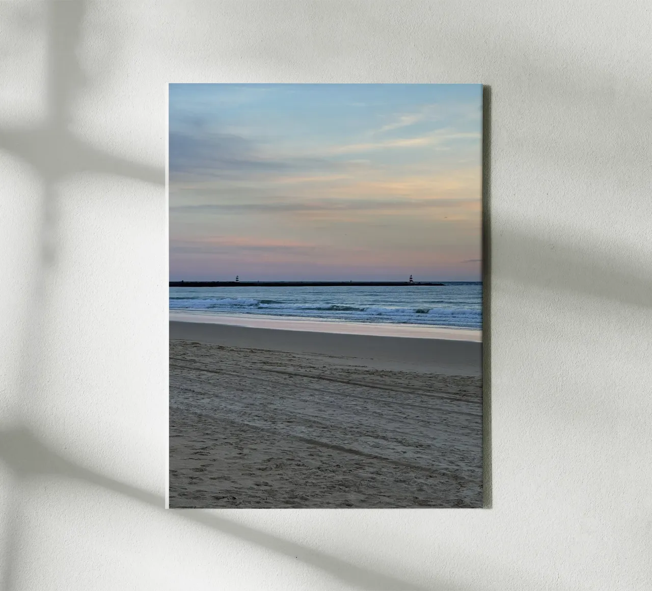Zonsondergang op Praia da Rocha, Portimao - Portugal canvas met Baklijst van byrieneke
