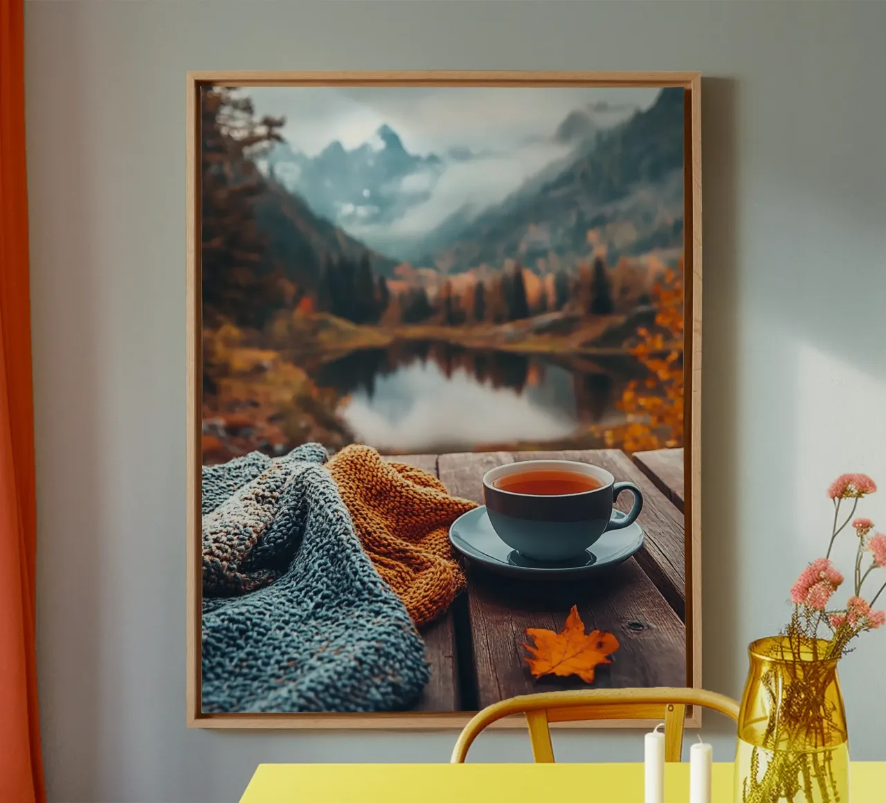 Autumn Vibes canvas with Floater frame by PhotoVibe Decor