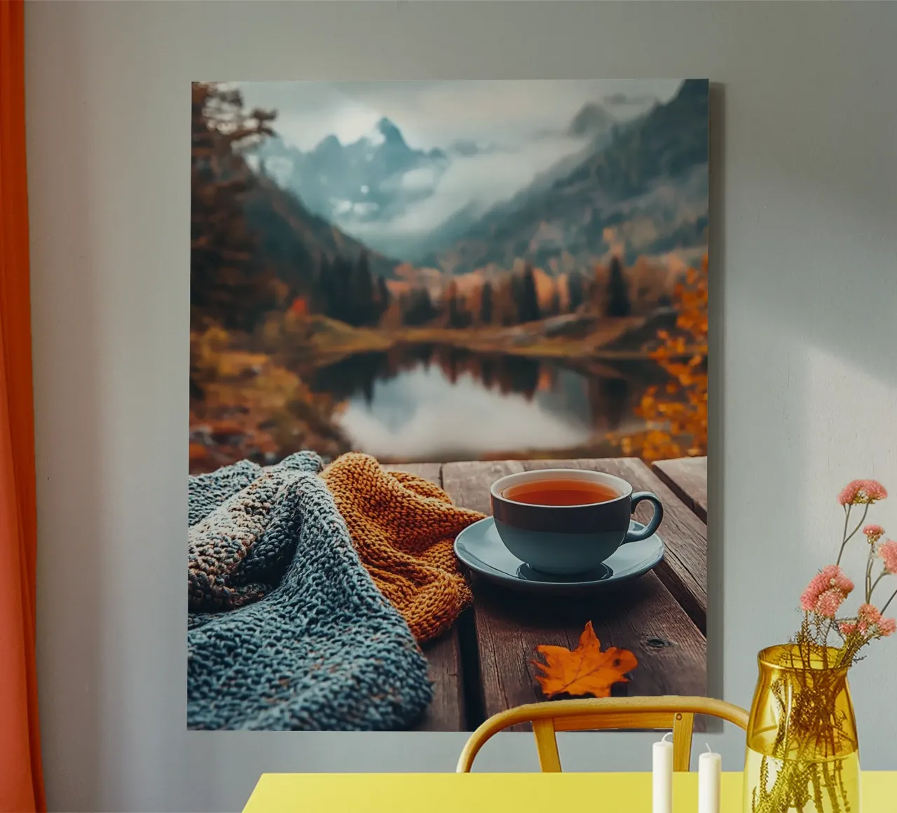 Autumn Vibes canvas with Floater frame by PhotoVibe Decor