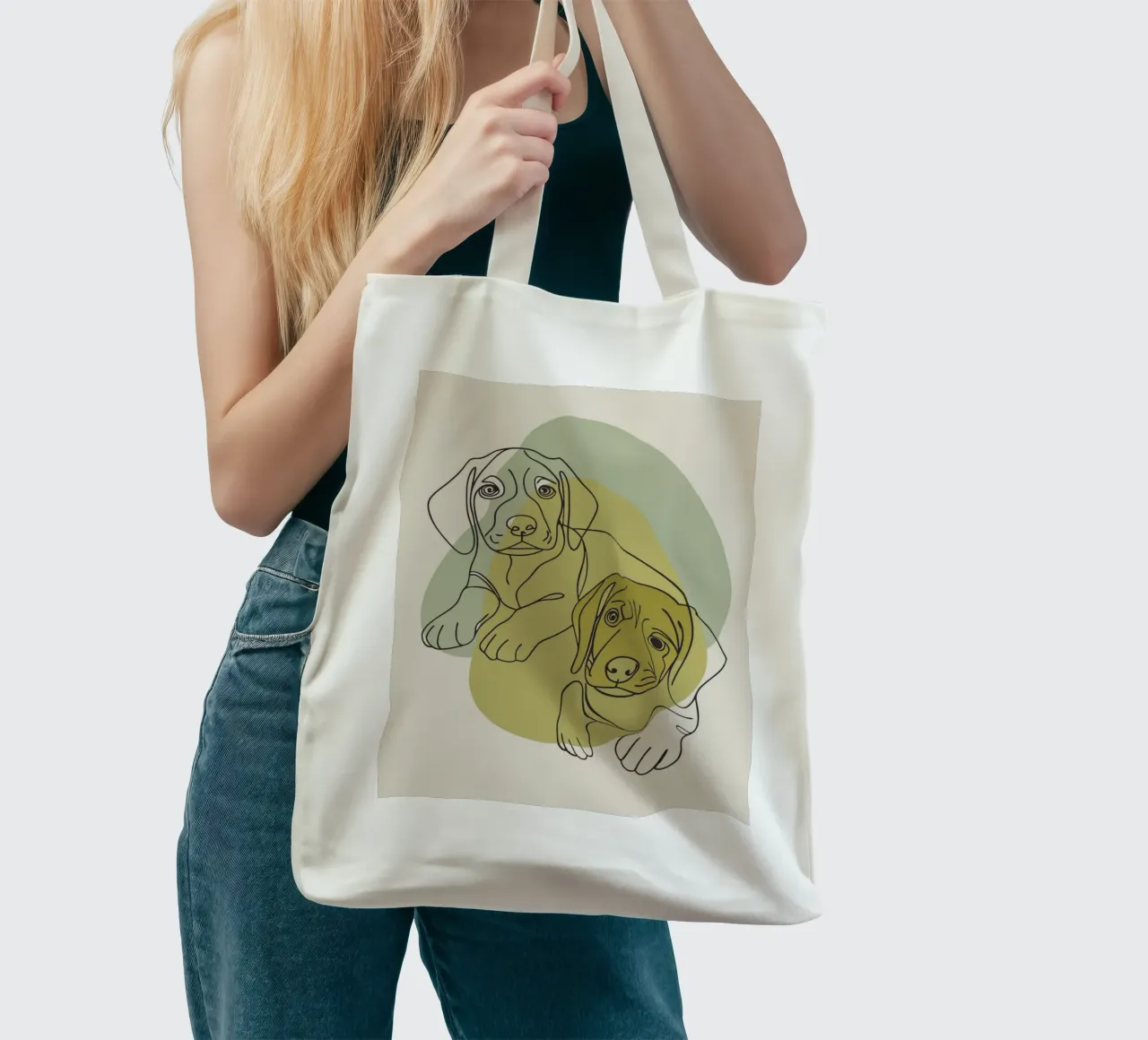 Two Puppies tote bag by RELAXING TOUCH