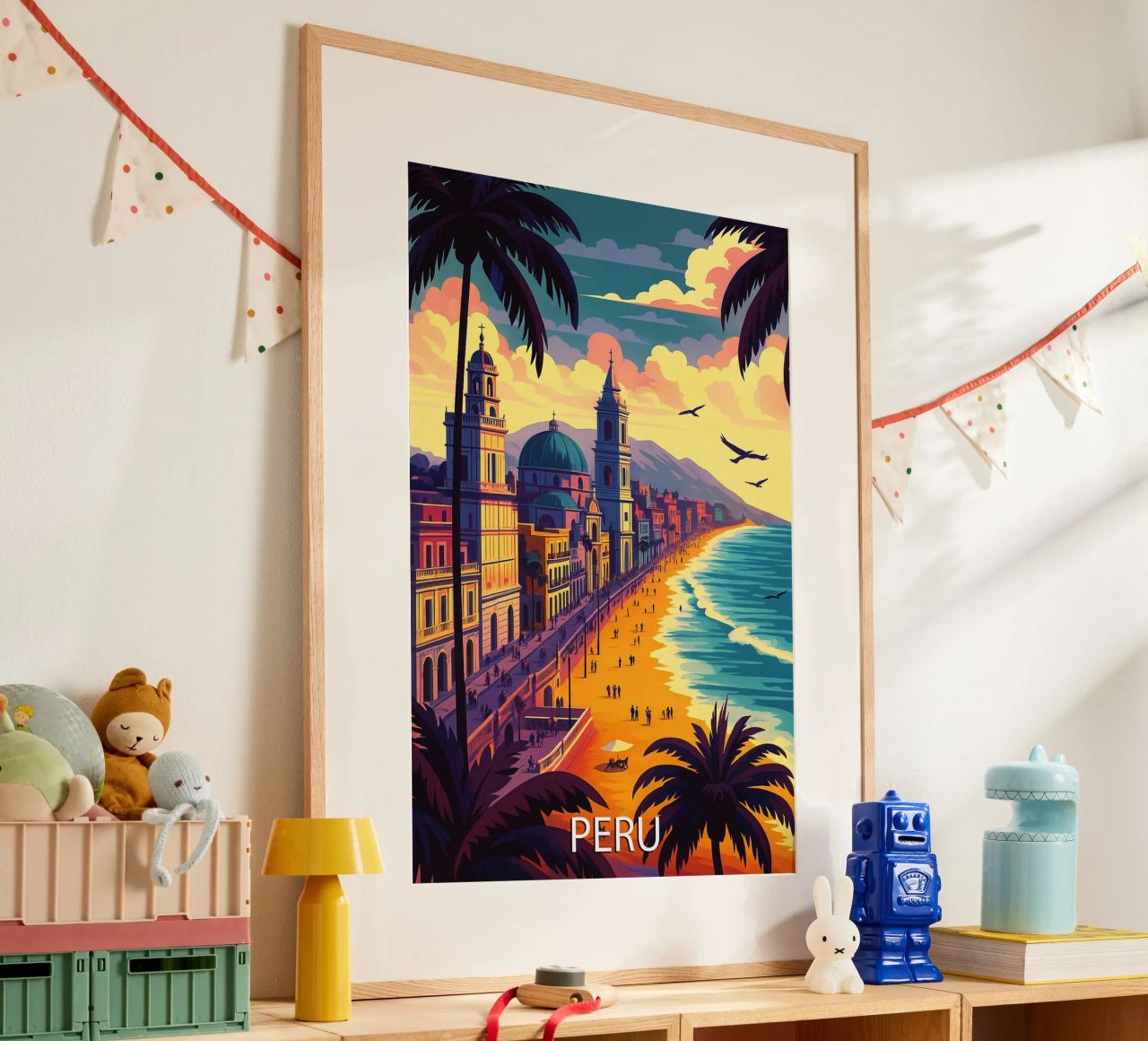 peru skyline vector painting poster de adzkiya