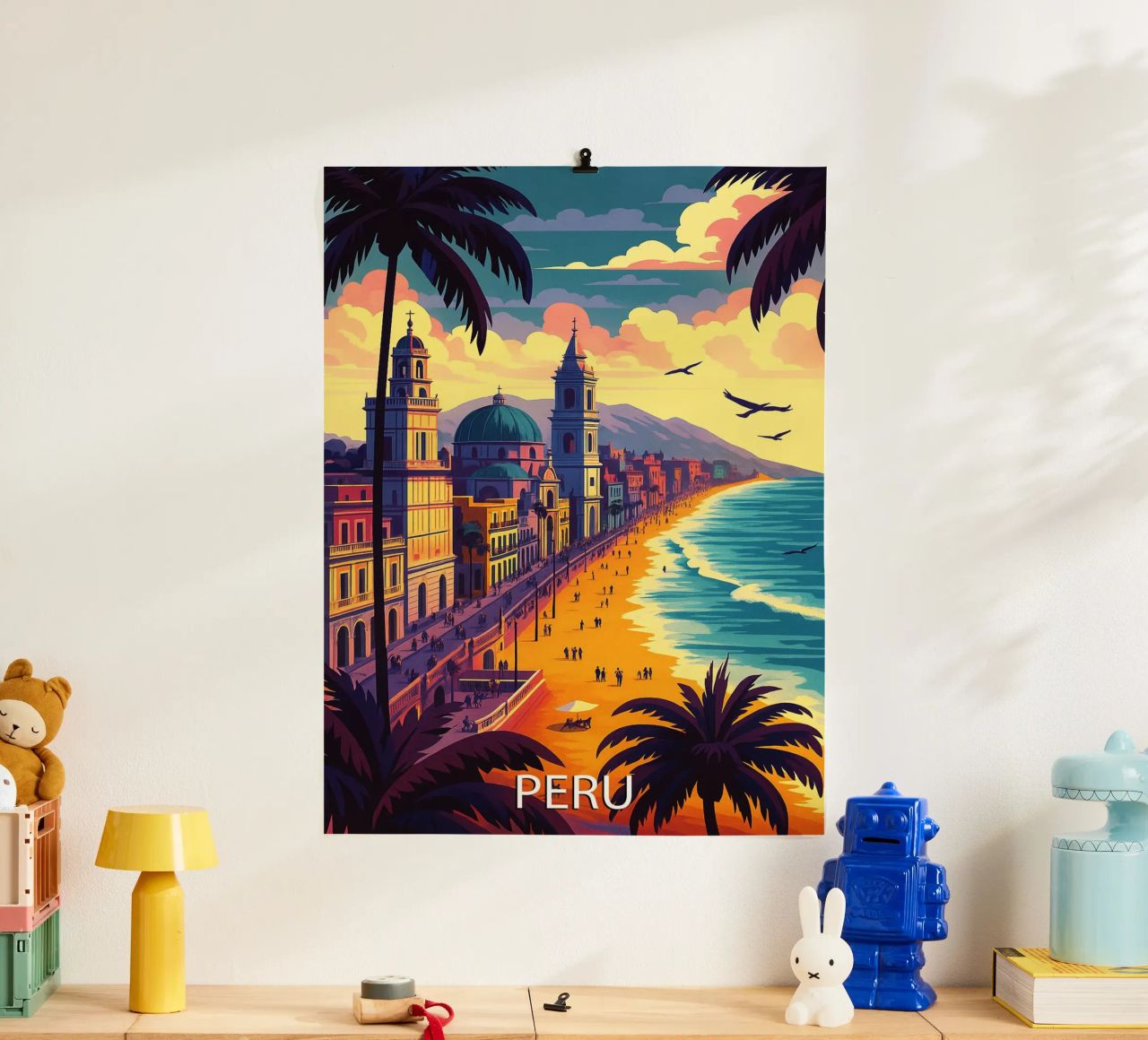 peru skyline vector painting poster de adzkiya