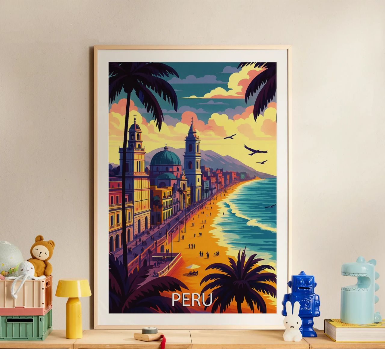 peru skyline vector painting poster de adzkiya