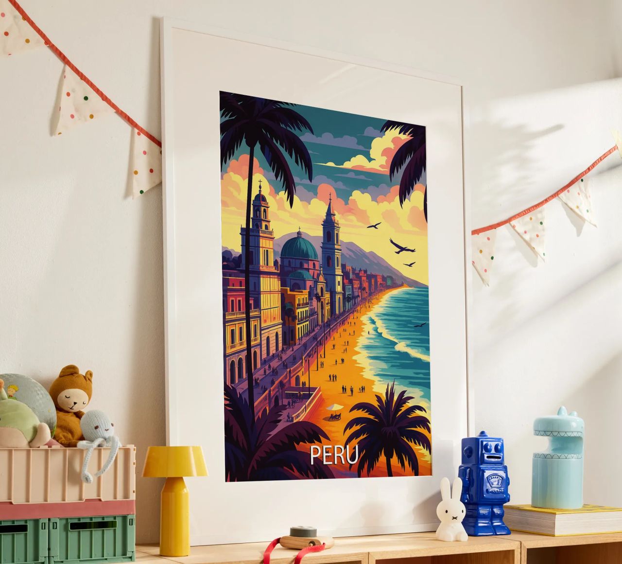 peru skyline vector painting poster de adzkiya