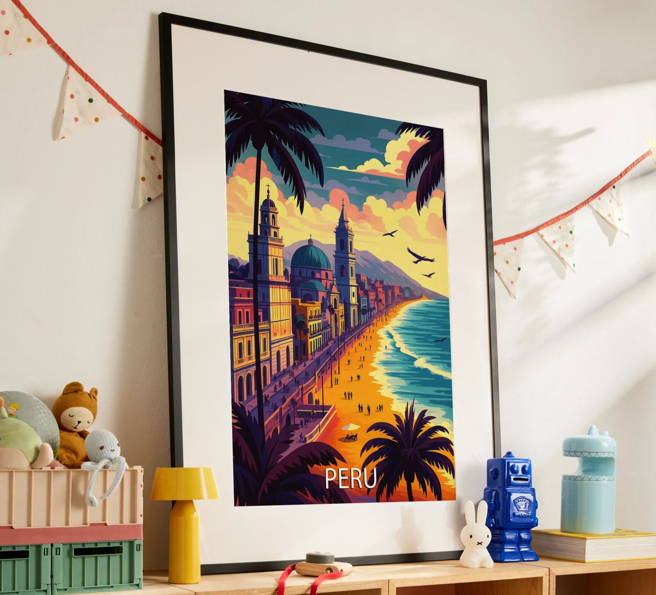 peru skyline vector painting poster de adzkiya