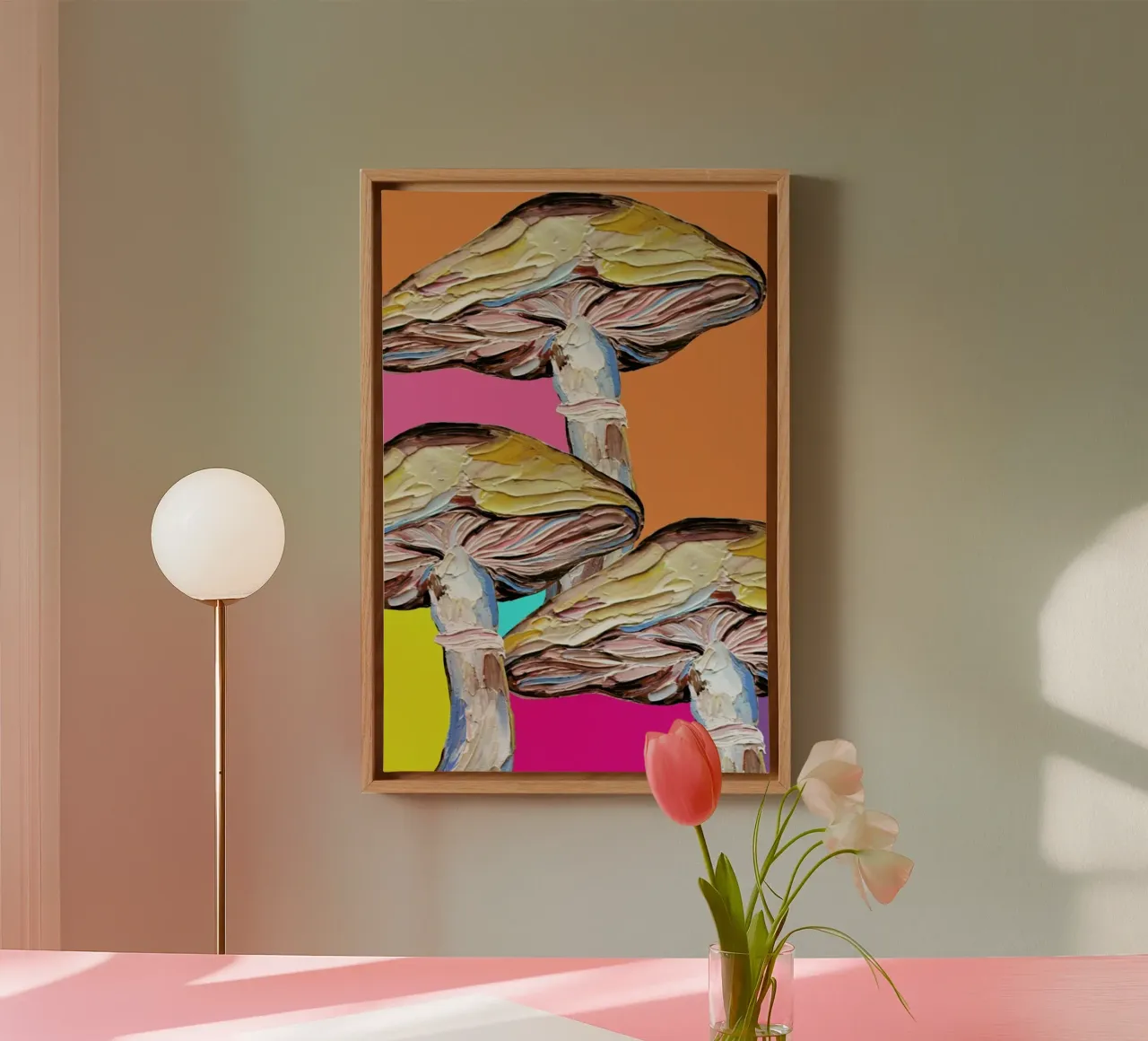 Psychedelic Mushrooms tela con Cornice a cassetta da Alice Straker