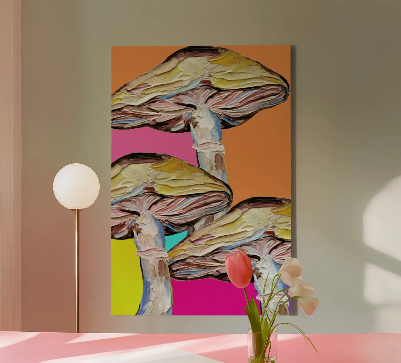 Psychedelic Mushrooms tela con Cornice a cassetta da Alice Straker