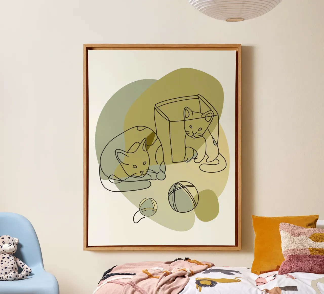 Twee kittens canvas met Baklijst van RELAXING TOUCH