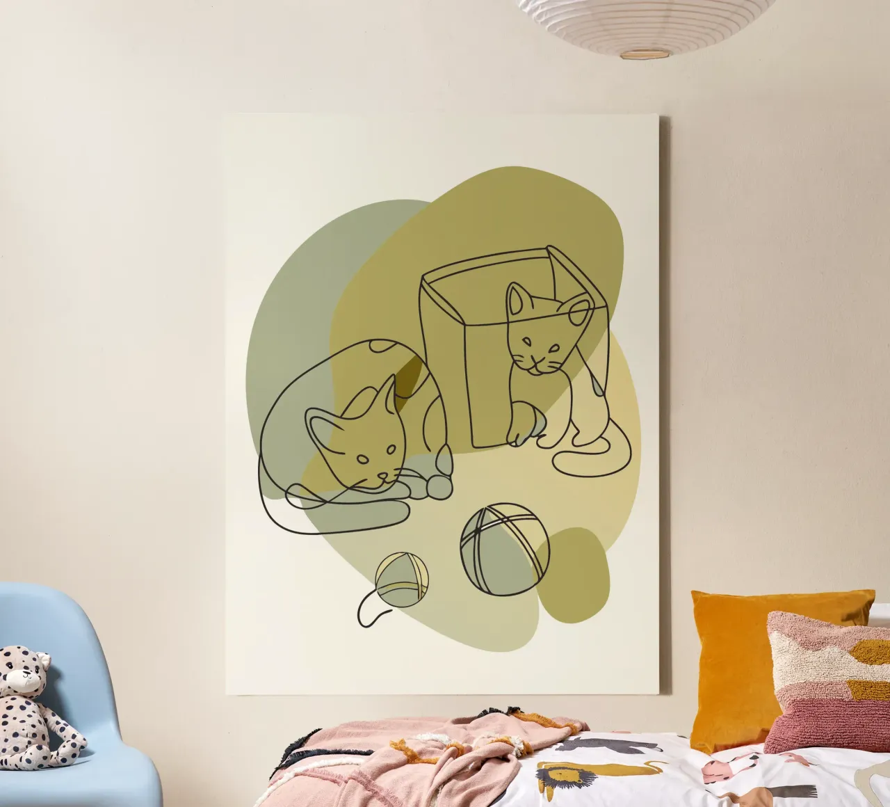 Twee kittens canvas met Baklijst van RELAXING TOUCH