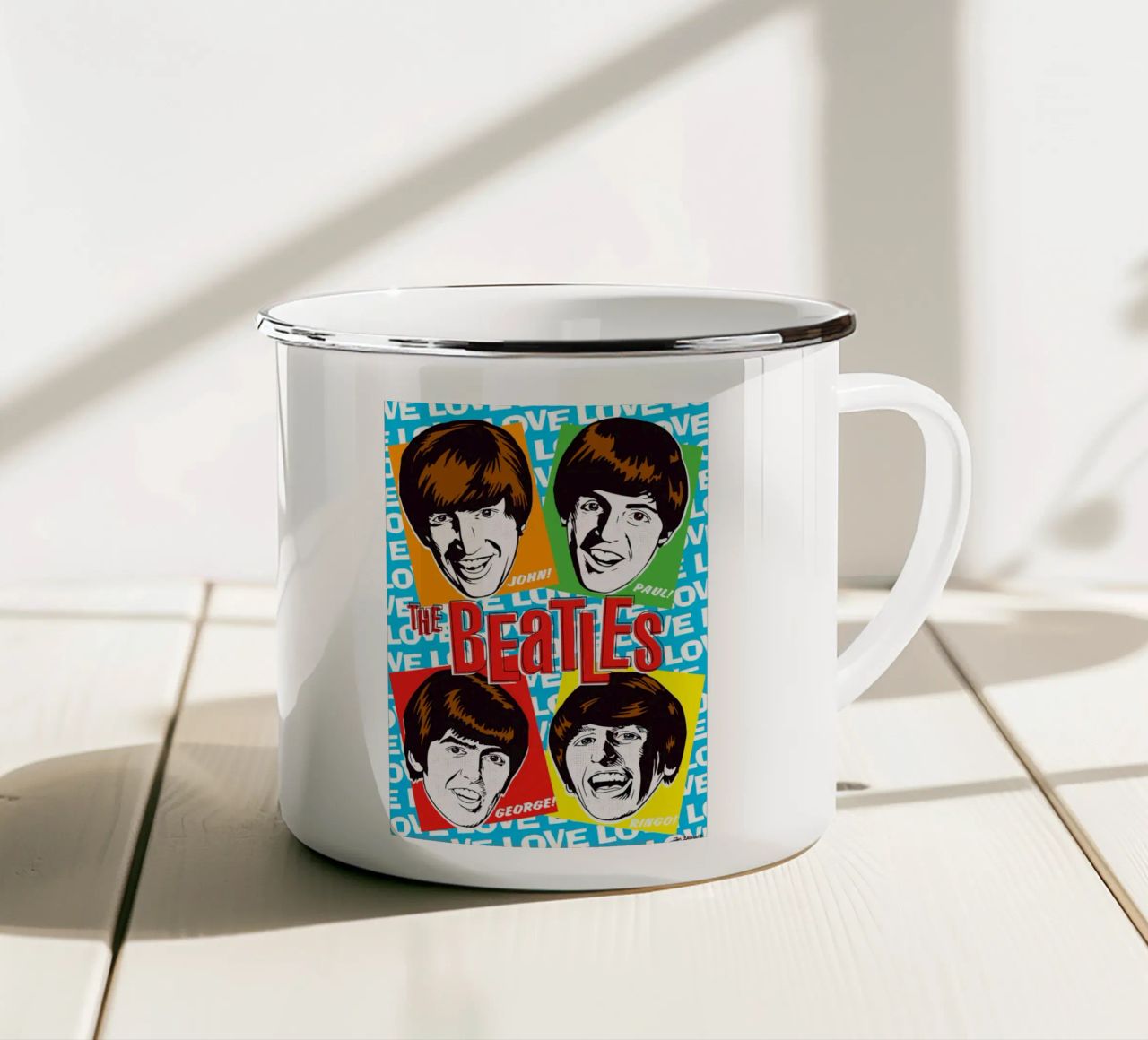 I Beatles tazza in smalto da exelophendri