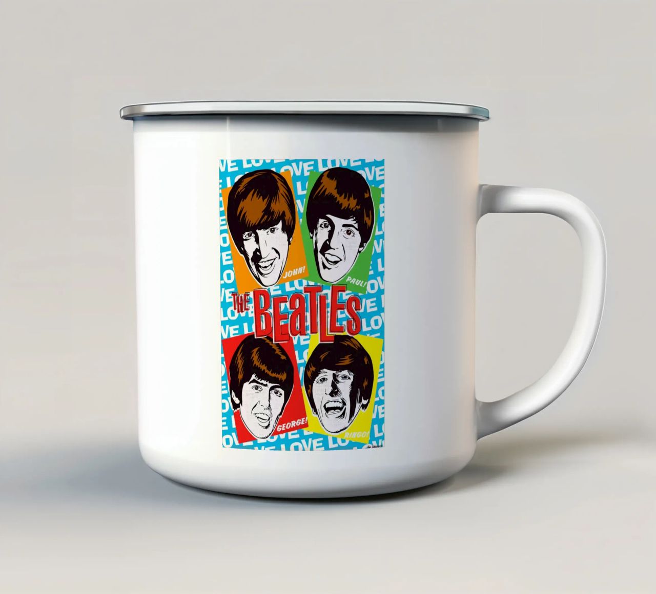 I Beatles tazza in smalto da exelophendri