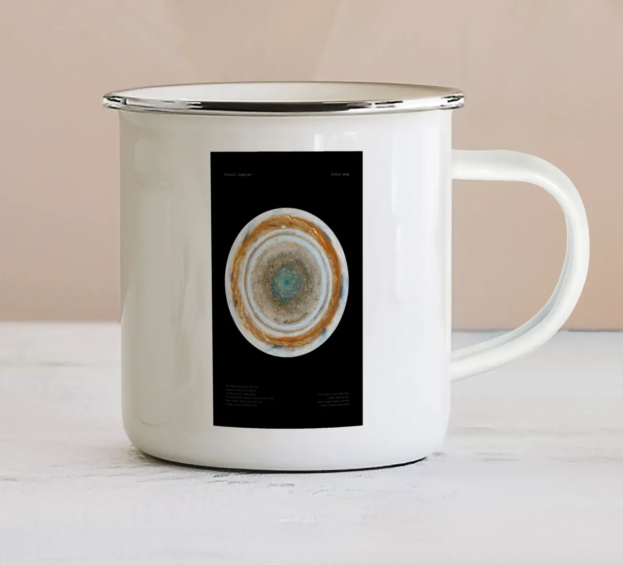 Maps of Jupiter tazza in smalto da Vintage by JUNIQE