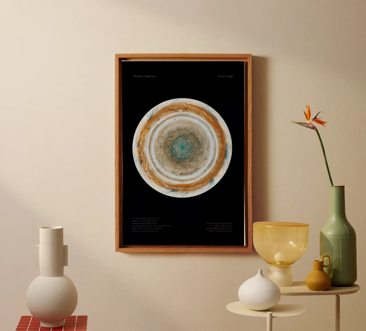 Maps of Jupiter tela con Cornice a cassetta da Vintage by JUNIQE