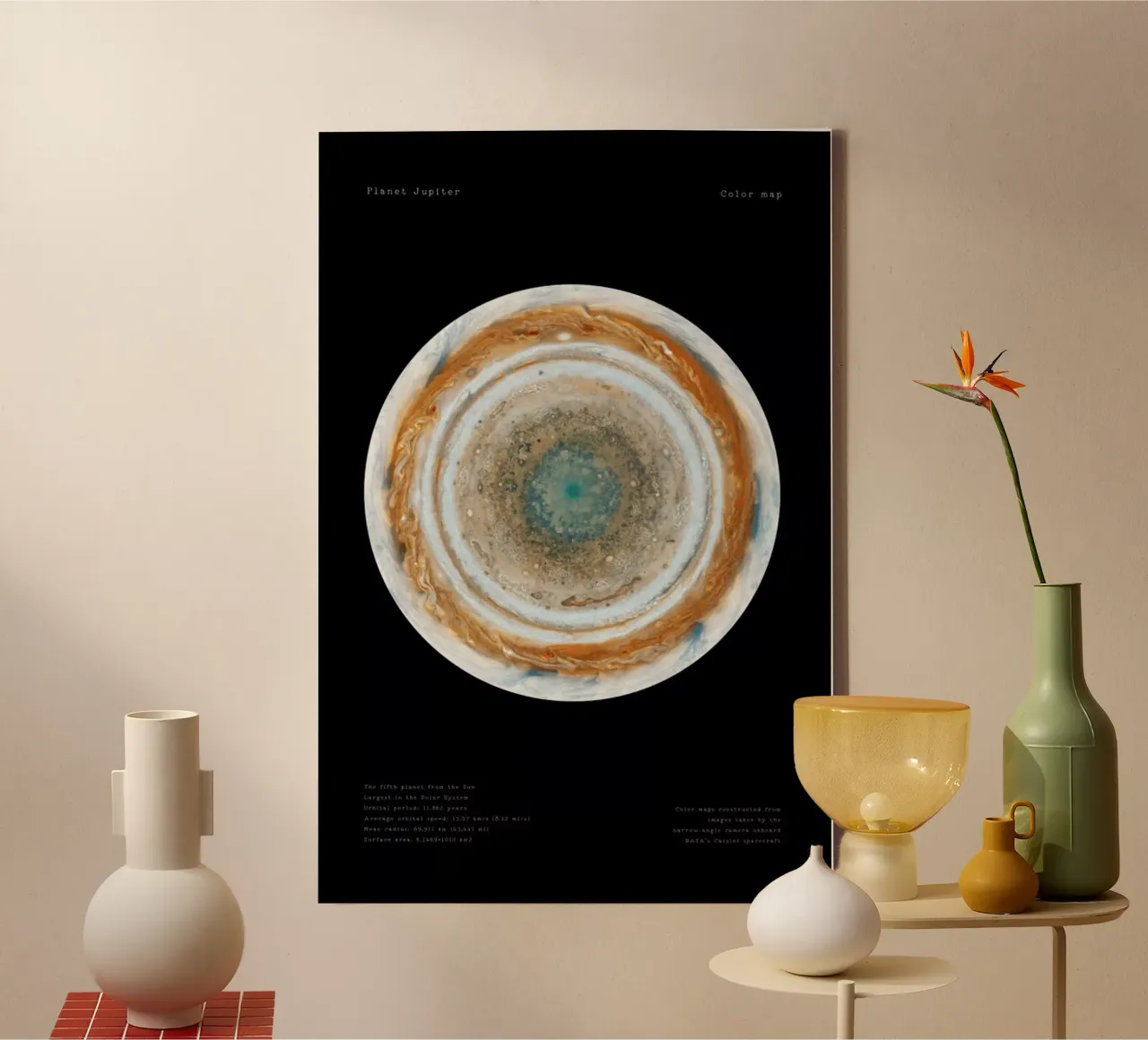 Maps of Jupiter tela con Cornice a cassetta da Vintage by JUNIQE