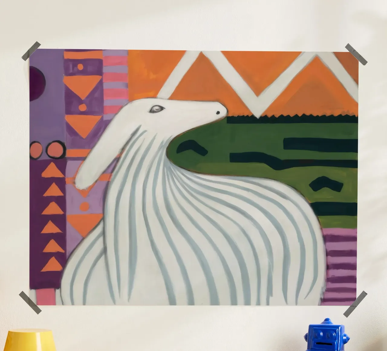 Llama Hills Sereno poster con telaio in legno da Lumie Layers
