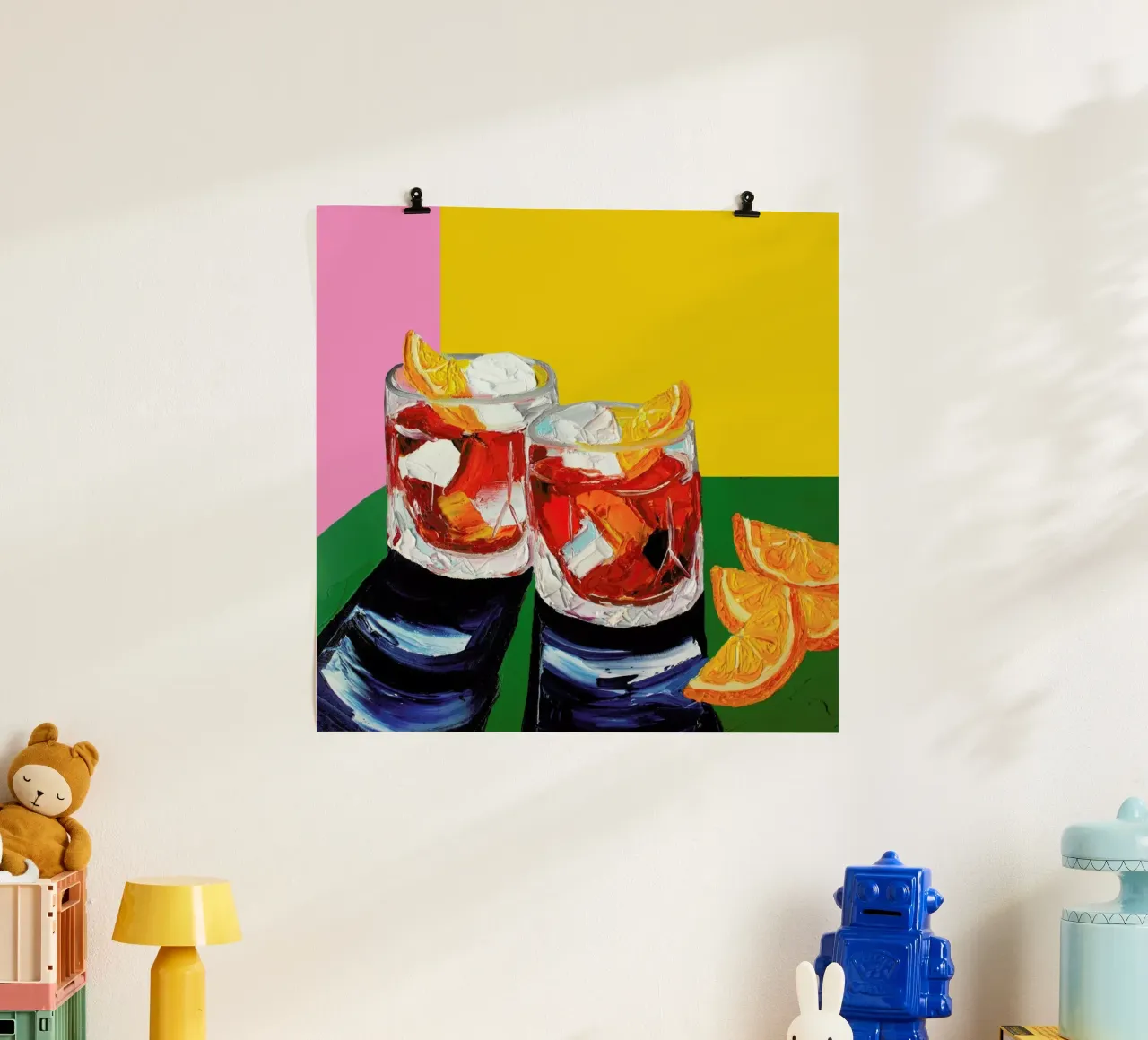 Negronis poster con telaio in legno da Alice Straker