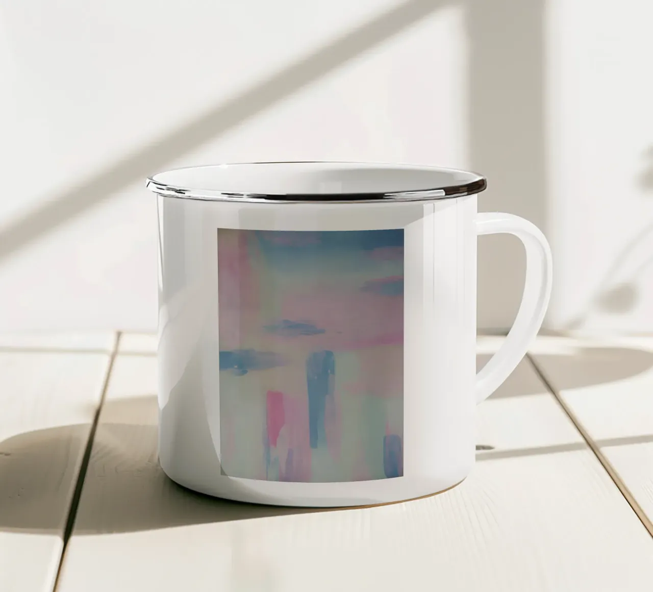 Amalfi Abstract Painting Pink and Blue tazza in smalto da GraceDigitalArtCo