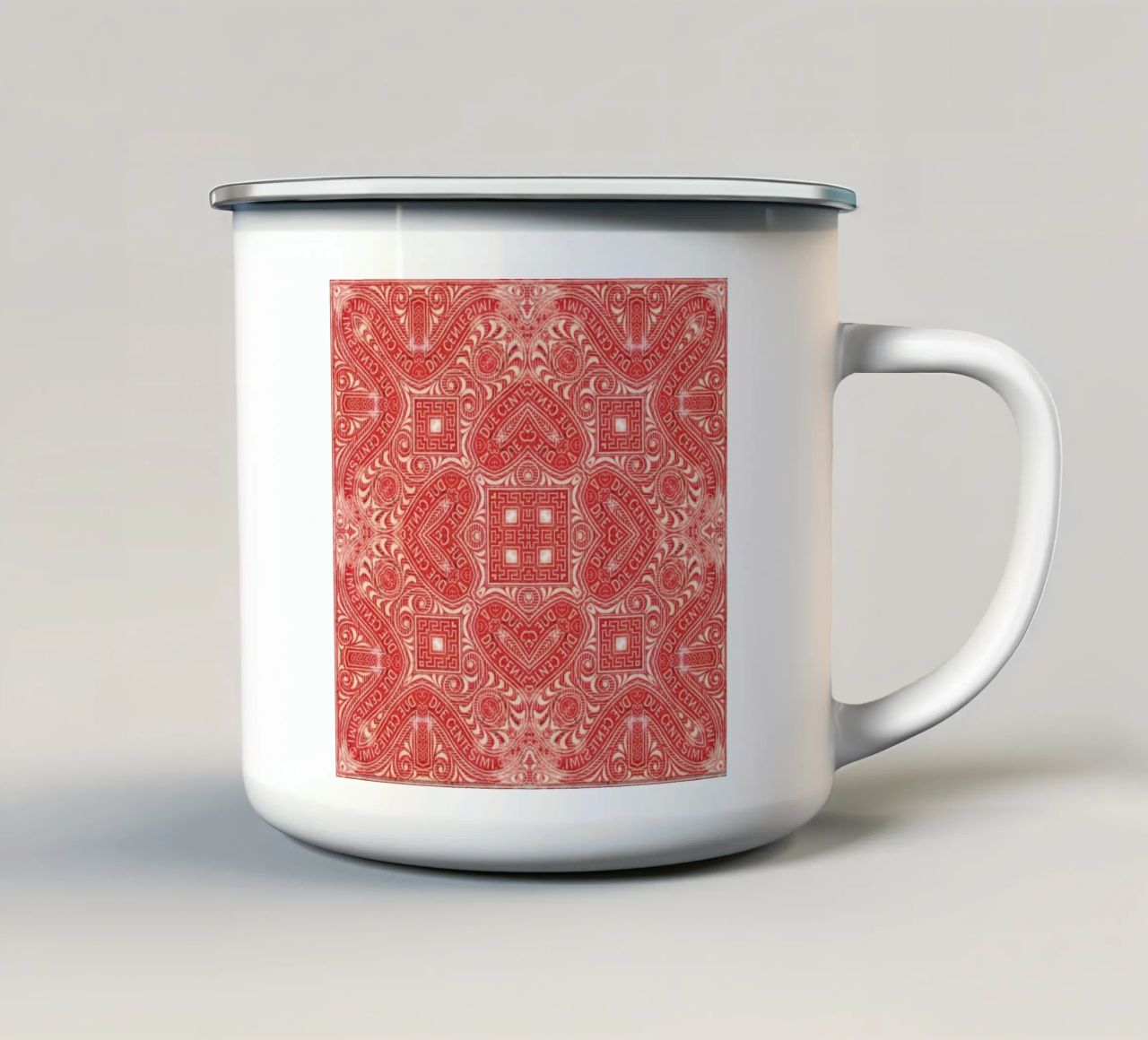 Two Cents tazza in smalto da Ballack Art House