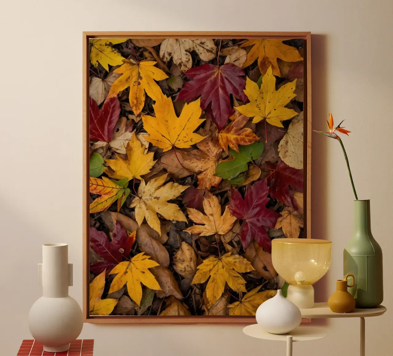 Herbst-Vibes Leinwand mit Schattenfugenrahmen von PhotoVibe Decor